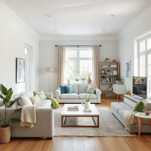 Organized home space after decluttering